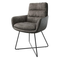 DELIFE Jídelní židle Abelia-Flex s područkou antracitová vintage podnož ve tvaru 