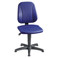 bimos Pracovní otočná židle, s přestavováním výšky plynovým pístem, koženkový potah, modrá, s po