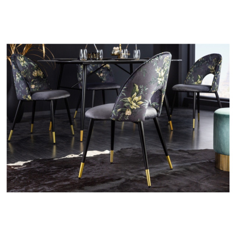 LuxD Designová jídelní židle Jalisa šedý samet