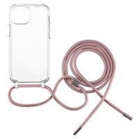 FIXED Pure Neck kryt s růžovou šňůrkou na krk pro Apple iPhone 13 mini