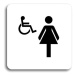 Accept Piktogram "WC ženy, invalidé" (80 × 80 mm) (bílá tabulka - černý tisk bez rámečku)