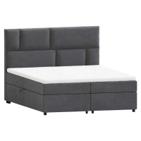 Šedá boxspring postel s úložným prostorem 200x200 cm Lola – Ropez