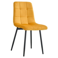 Jídelní židle Mitas žlutá Velvet látka