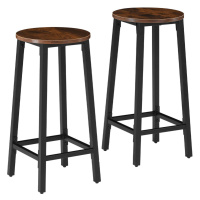 tectake 404332 2 barové židle corby - Industriální dřevo tmavé, rustikální - Industriální dřevo 