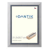 DANTIK rámeček 21 × 29,7, RIVIERA modrý sklo čiré