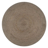 Ručně vyrobený koberec z juty kulatý 90 cm šedý