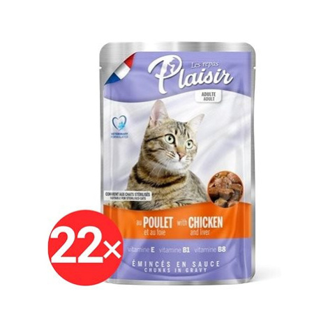 Plaisir Cat kapsička kuřecí + játra 22 × 100 g