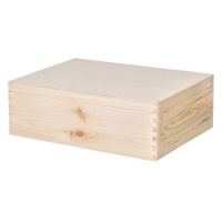 Dřevěný box s víkem 40 x 30 x 14 cm bez rukojeti