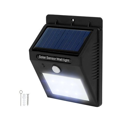 Tectake Venkovní nástěnné svítidlo LED integrovaný solární panel a detektor pohybu, černá