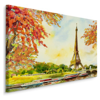 Plátno Pohled Na Eiffelovu Věž Na Podzim Varianta: 30x20