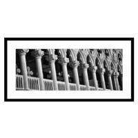 Rámovaný obraz Sloupy 80x40 cm, černobílý