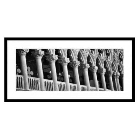 Rámovaný obraz Sloupy 80x40 cm, černobílý Asko
