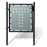 Černá jednokřídlá plotová branka 100 × 125 cm