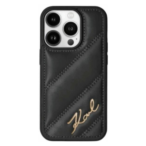 Kryt Karl Lagerfeld KLHCP13MPQDSMGK iPhone 13 6.1" black hardcase Diagonal Quilted Script (KLHCP