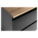 AQUALINE ALTAIR skříňka s deskou 87,5 cm, černá mat/dub emporio AI690-01