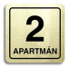 Accept Piktogram "2 apartmán" (80 × 80 mm) (zlatá tabulka - černý tisk)