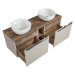 ArtCom Koupelnová skříňka s umyvadlem a deskou SANTA Fe Taupe DU140/1 | 140 cm