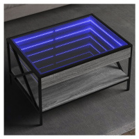 vidaXL Konferenční stolek s Infinity LED šedý sonoma 70 x 50 x 38 cm