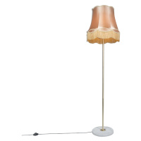 Retro stojací lampa mosaz s odstínem Granny zlatá 45 cm - Kaso