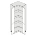 ArtExt Kuchyňská skříňka vysoká rohová BONN | D24N 207 Barva korpusu: Grey