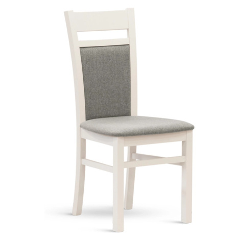Jídelní židle VITO – masiv buk, látka, bílá / šedá