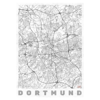 Mapa Dortmund, Hubert Roguski, (30 x 40 cm)
