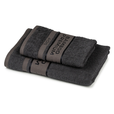 4Home Sada Bamboo Premium osuška a ručník tmavě šedá, 70 x 140 cm, 50 x 100 cm