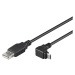 PremiumCord kabel micro USB 2.0, A-B, konektor do úhlu 90°, 1m - ku2m1f-90