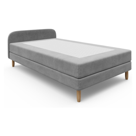 Čalouněná postel CAVELL 2, 90x200 cm, šedá látka