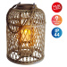 Näve LED solární lucerna Korb, bambus, 38 cm hnědá