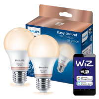 2x LED žárovka LED E27 A60 8W = 60W 806lm 2700-6500K SMART WiFi Philips WiZ