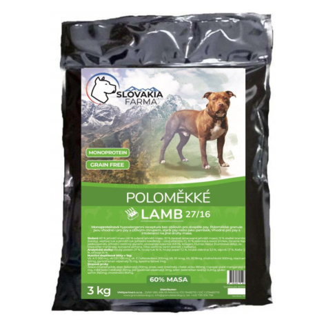 Poloměkké hypoalergenní Granule Slovakia Farma - Lamb 27/16 - 3 kg
