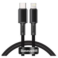 Kabel USB-C na Lightning Baseus High Density Braided, 20W, 5A, PD, 1m (černý)