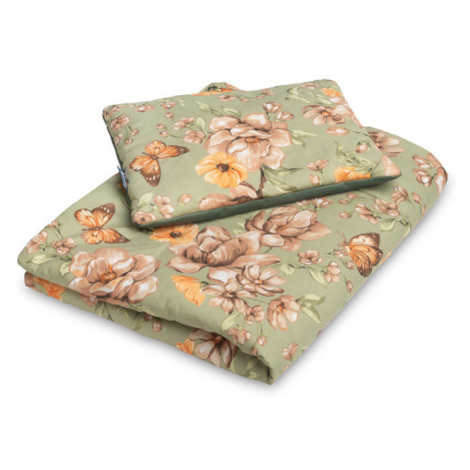 Sensillo Sametové souprava do postýlky starozelená