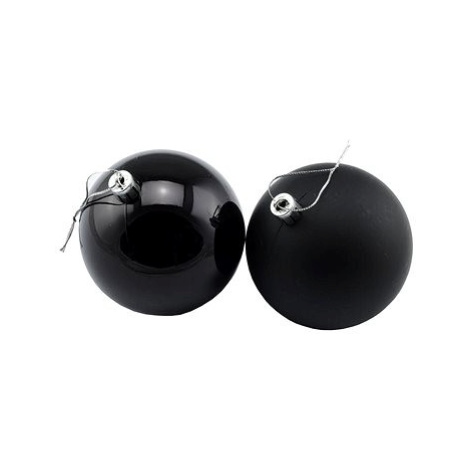 DECOLED Plastové koule, prům. 8 cm, černé, 12× matná, 12× lesklá
