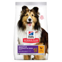 Hill's Science Plan Canine Adult 1+ Sensitive Stomach & Skin Medium Chicken - Výhodné balení 2 x