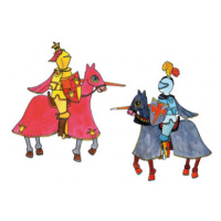 Marionetino - Loutky - Rytíř na koni modrý a červený