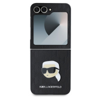 Zadní kryt Karl Lagerfeld PU Saffiano Monogram Karl Head pro Samsung Galaxy Z Flip6, černá