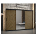 Šatní skříň Abi Kair 2 Barva korpusu: Černá, Rozměry: 250 cm, Dveře: Kair + zrcadlo