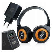 Bezdrátová Sluchátka Přes Uši Bluetooth Audio MP3 Síťová Nabíječka