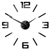 Moderní nástěnné hodiny SILVER XL BLACK