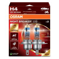 OSRAM H4 12V 60/55W P43t NIGHT BREAKER 220 +220% 2ks 64193NB220-2HB