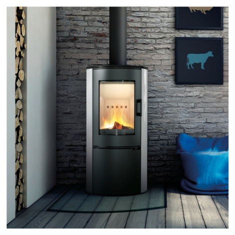 KRATKI krbová kamna KOZA AB s ocelovou horní deskou - bílá kachle