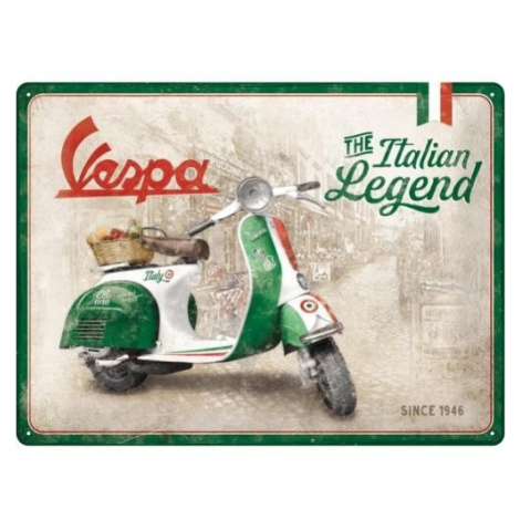 Plechová cedule Vespa The Italian Legend, 40 × 30 cm POSTERSHOP