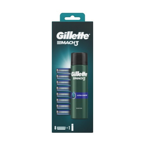 Gillette Mach3 8 náhradních holicích hlavic + gel na holení 200 ml
