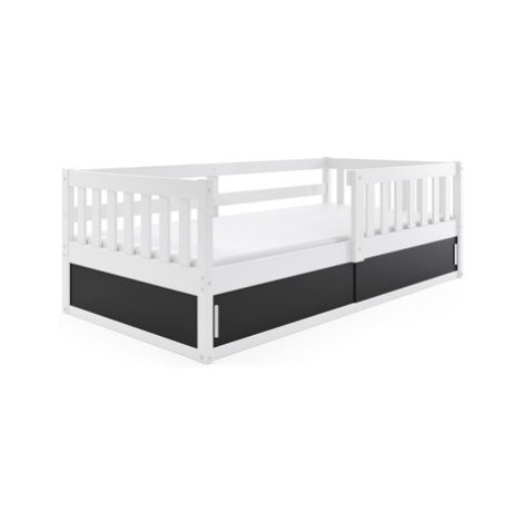 Dětská postel SMART 80x160 cm Bílá - černá BMS