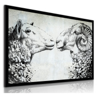 Obraz na plátně SHEEP LOVE různé rozměry Ludesign ludesign obrazy: 80x60 cm