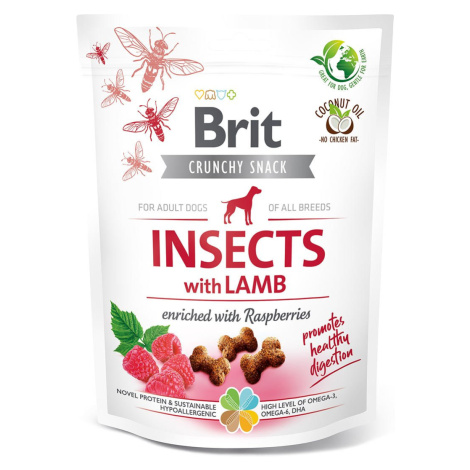 Brit Crunchy Cracker - hmyz, jehněčí maso a maliny 3 × 200 g