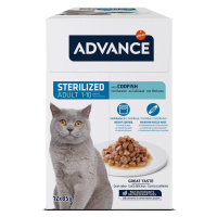 Advance mokré krmivo, 24 x 85g - 16 + 8 zdarma - Feline Sterilized treska