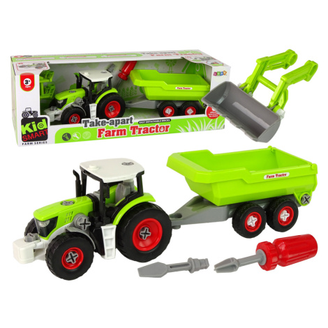 mamido  Konstrukční traktor s návěsem zelený
